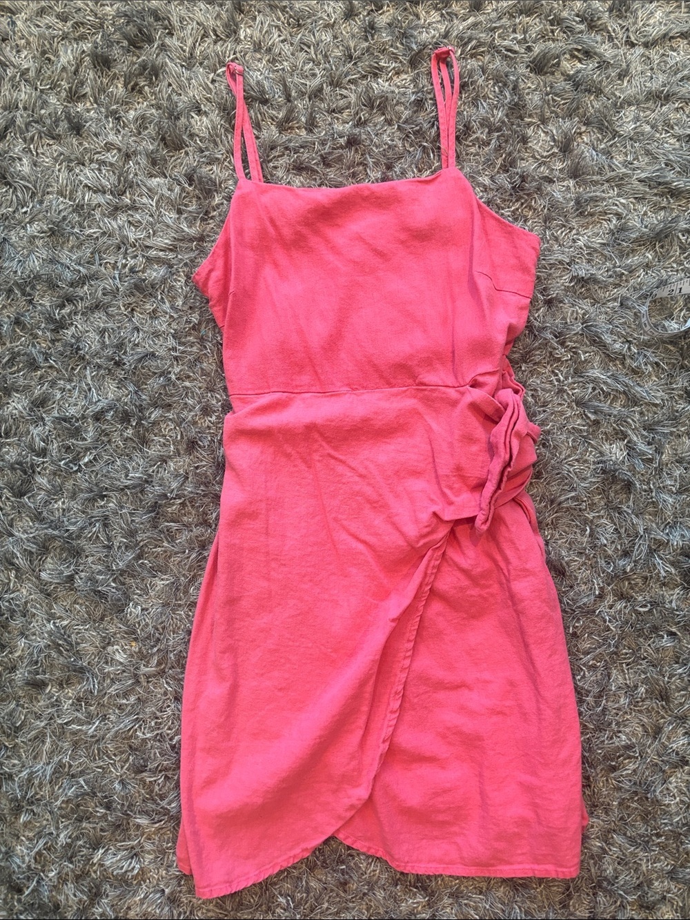 Only | S | Linen blend Pink Wrap Mini Dress with Tie Detail - Picture 5 of 5